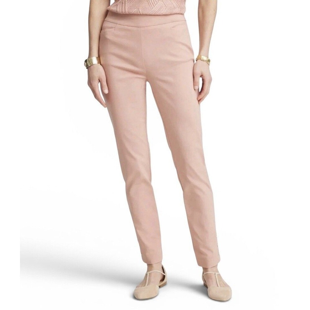 Chico's So Slimming Brigitte Slim Leg Pants Peach Pink Size 10R 1.5R NEW $94.50